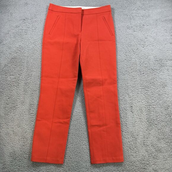 Tory Burch Pants Womens 4 Orange Vanner Ponte Seamed Ankle - Picture 1 of 11